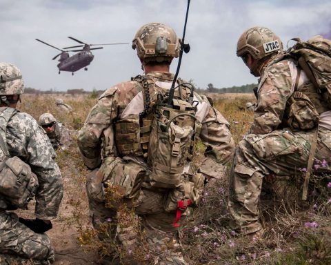 Tactical Air Control Party (TACP) operators during the training