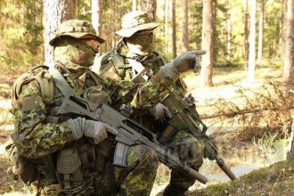 Estonian Special Operations Forces ESTSOF operators during the small-unit tactics drill