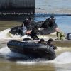 Members of Gendarmerie operating speed boats during the training exercise DRINA 2016