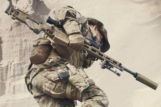 special forces operator armed with Sako TRG M10 Sniper Weapon System
