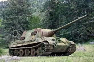 Thee German Jagdtiger tank destroyer