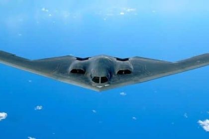 U.S. Air Force B-2 Spirit stealth bomber flying during mission