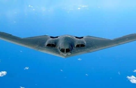 U.S. Air Force B-2 Spirit stealth bomber flying during mission