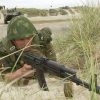 A Russian marine on exercise with the AKS-74 variant with plum colored polymer furniture