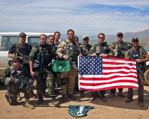 An operators from the CIA's special tactical team during the Operation Viking Hammer